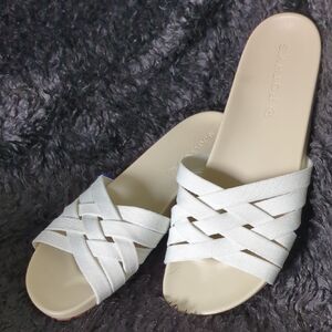 Rothy's Cream Slide Sandals
